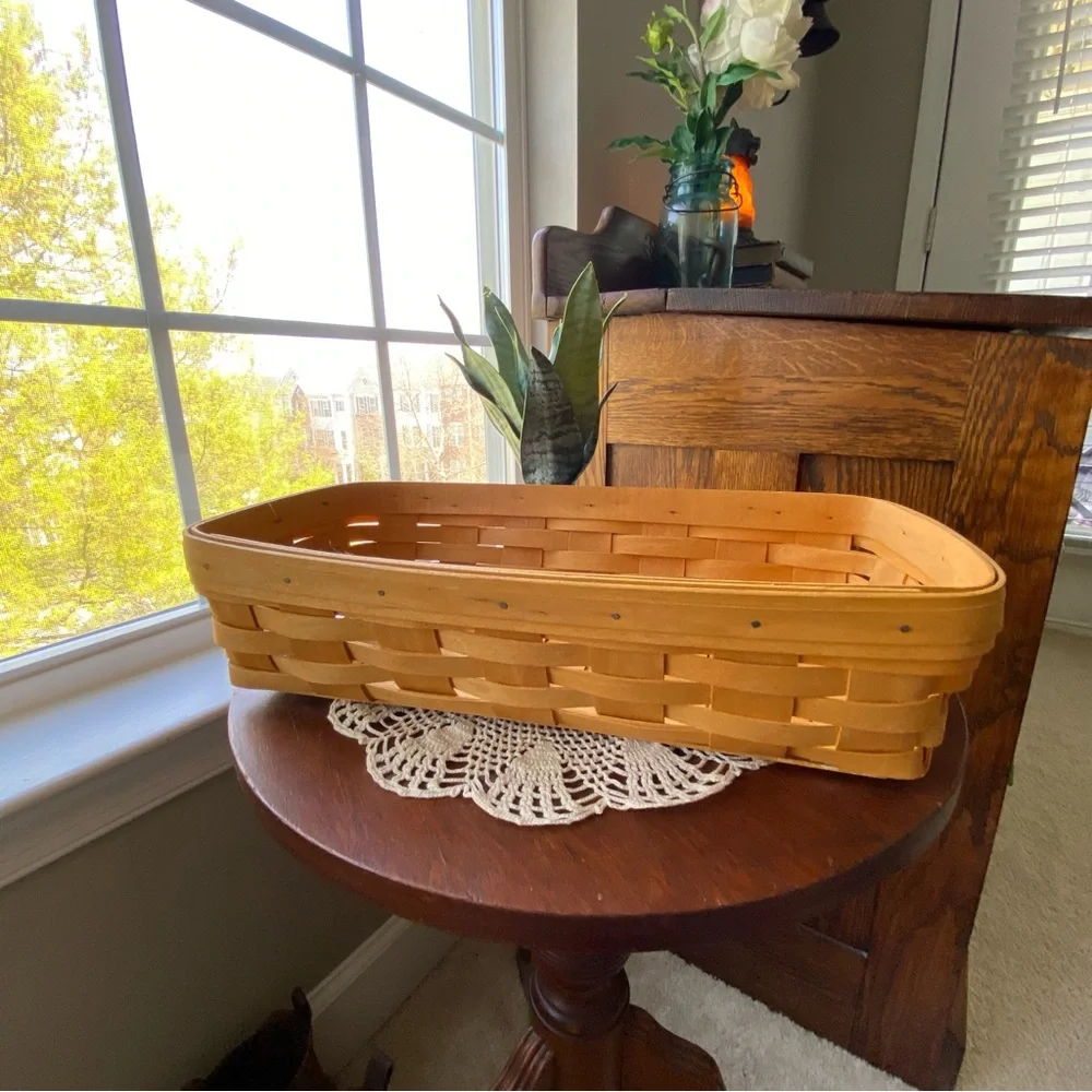Longaberger Bread Basket Elegant Brown Woven Basket Large Circa 1999